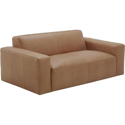 Leather Sofa Cognac Rivet Modern Bench Seat Leather Sofa Couch Supplier