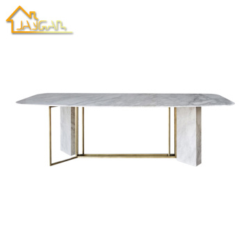Nordic Style Luxury Rectangular Dining Table with Italian Marble Top