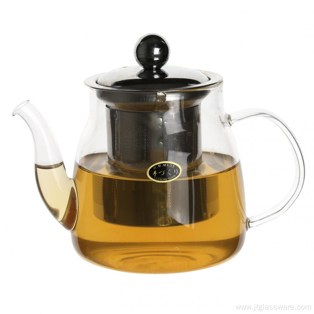 glass filtering tea maker teapot with strainer