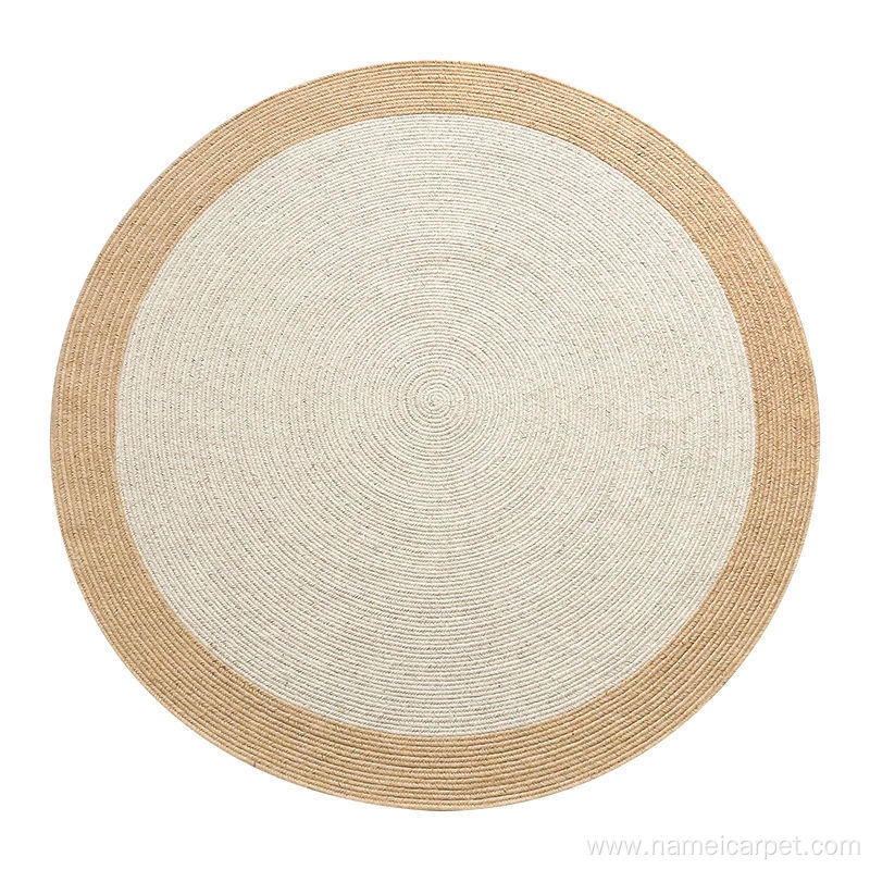 Round Off White Jute braided rug