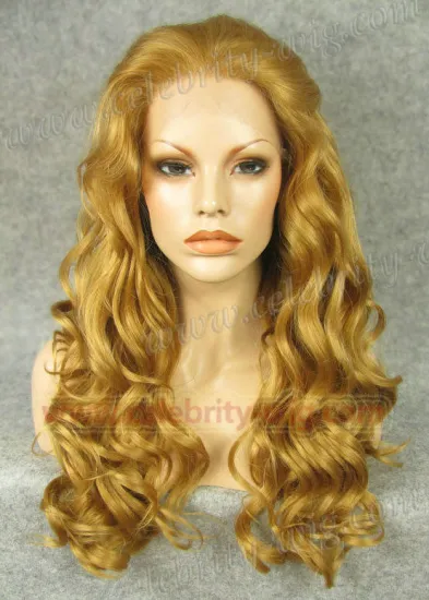 Blonde Long Wavy Christina Aquilera Synthetic Lace Front Wig