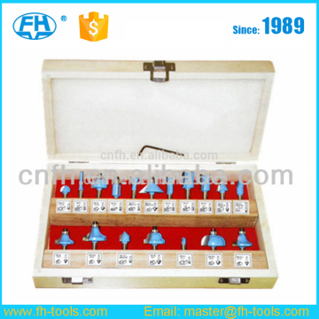 Wooden box packed 18pcs Mixed Woodworking Router Bit set