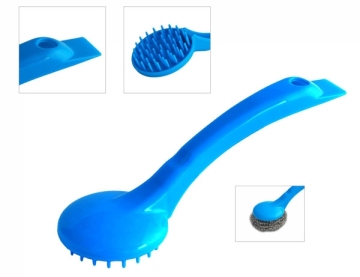 Handle for metallic scouring sponge