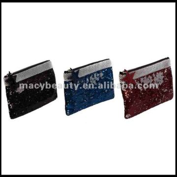 2014 Sequinned zip up evening clutch bag
