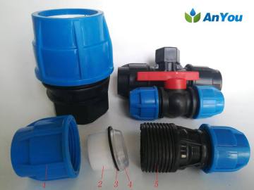 Blue PP fittings for PE pipe