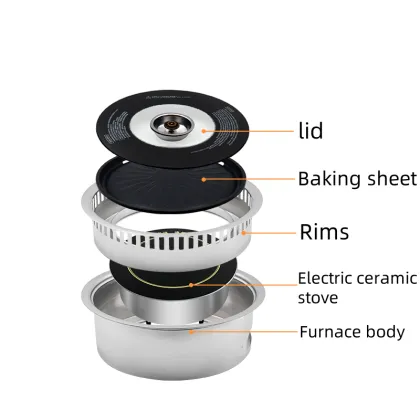 Professional Smoke-Free Barbecue Table for Commercial Use