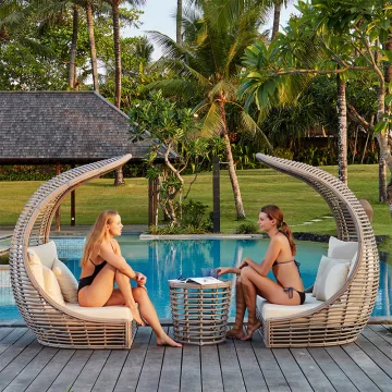 Garden Swimming Pool Rattan Garden Chair Combination