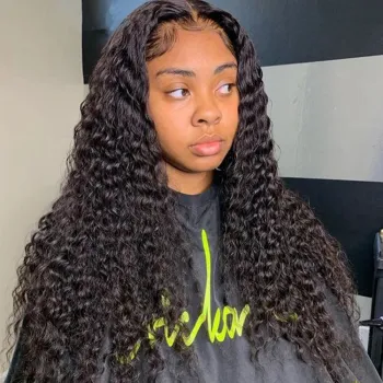 Wholesale Vendors Human Hair Extensions Wigs Kinkly Curly Deep Wave Wigs Lace Front 360 Hd Frontal Wig for Black Brazilian Women