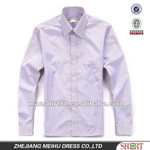 100%Cotton Newest Fashion style Purple Formal Shirt for men with long sleeve