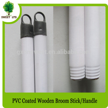 Solid color PVC coated wooden broom handle well straight wood stick 120*2.2CM