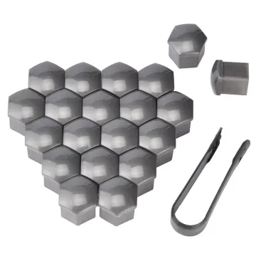 20PCS 19mm Car Hub Screw Cover Car Wheel Nut Lug Dust Cover Caps Bolt Grey