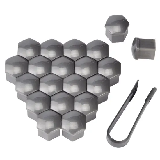 20PCS 19mm Car Hub Screw Cover Car Wheel Nut Lug Dust Cover Caps Bolt Grey