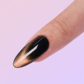 Black Gold Starry Sky Cat Eye Faux Nail