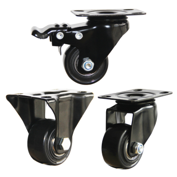 Δωρεάν δείγμα χρυσού διαμαντιού μαύρου PVC/PU -CASTERS για έπιπλα, ιατρικό εξοπλισμό, οθόνες ένδυσης