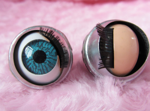 12mm Silver Metal movable doll eyes with eyelashes