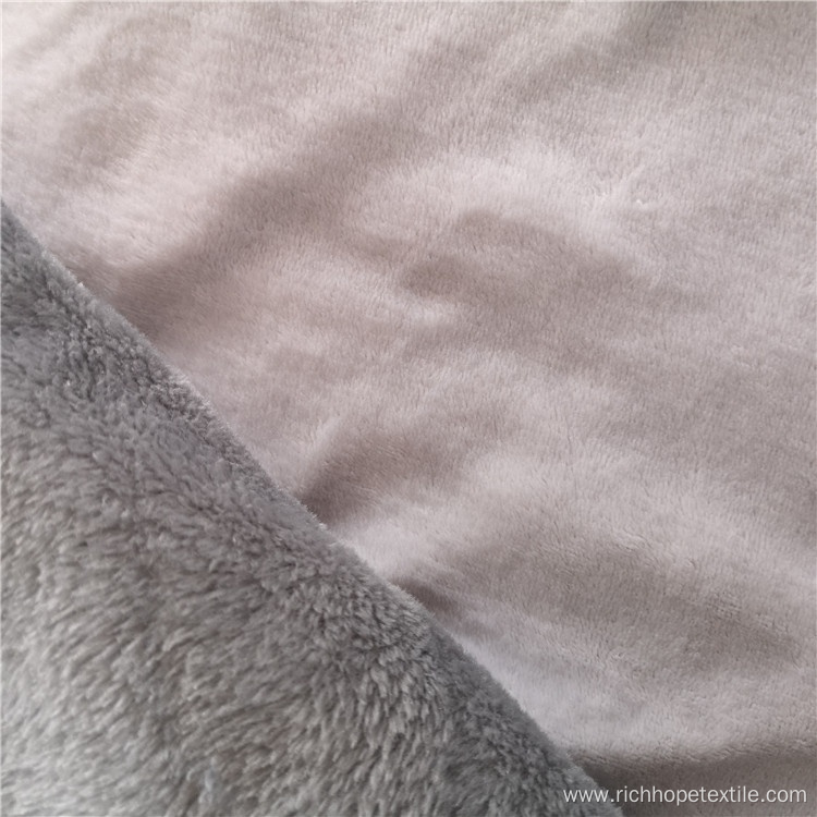 Polyester Double Side Dyed Solid Flannel Fabric