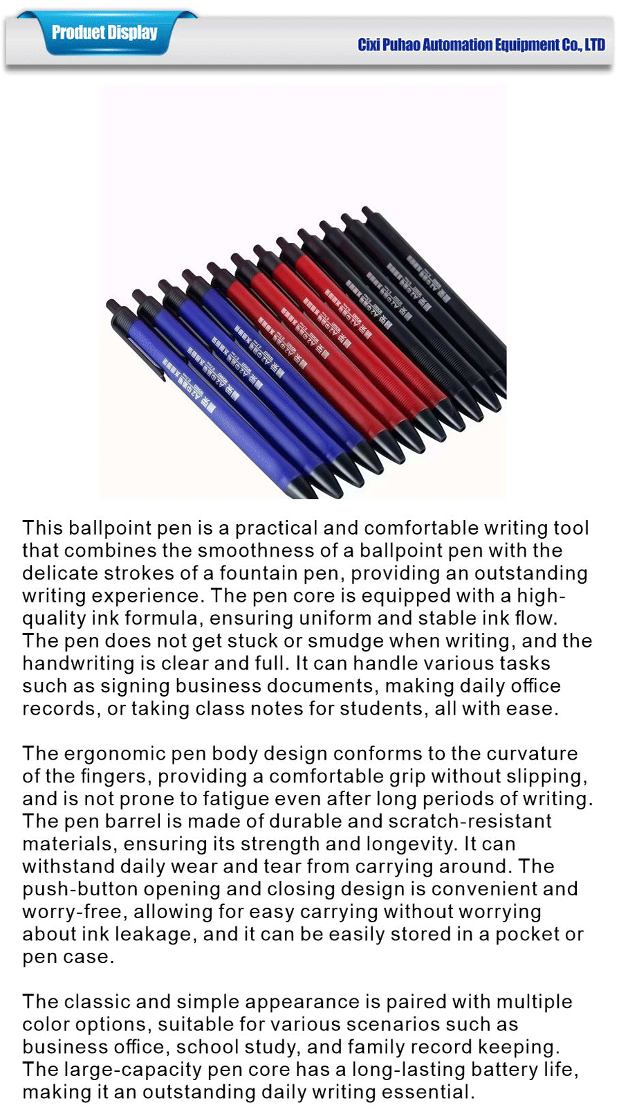Retractable Pen Medium Oil