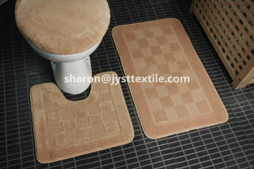3 Piece PP Bath Rug Set Pattern Bathroom Rubber Mats