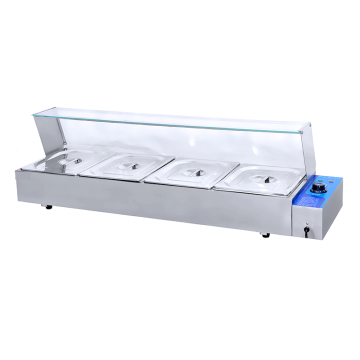 2-Year Guarantee Stainless Steel Soup Food Warmer with Thermostat Control and Glass Lid - Bain Marie