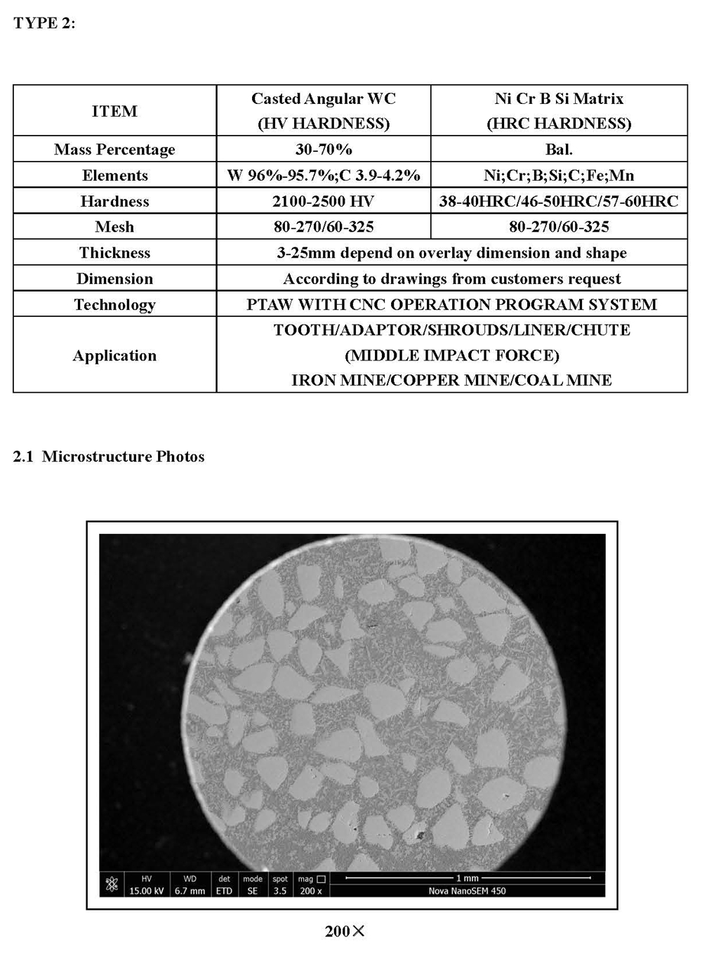 Metallographic Pictures_Tungsten Carbide Overlay Plate (2)