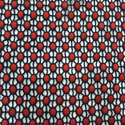 Milky Yarn Dot Pattern Chemical Lace Embroidery Fabric