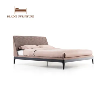 Leather Upholstered Wing Back King Size Bed Frame