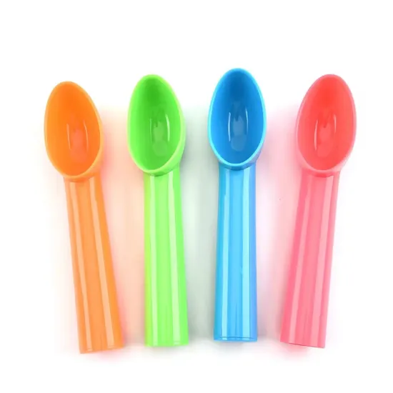 Popular Multi-Color Ice Cream Scooper Wholesalers: Lightweight, Fruit-Shaped Watermelon Ball Design, Non-Stick Plastic Spoons