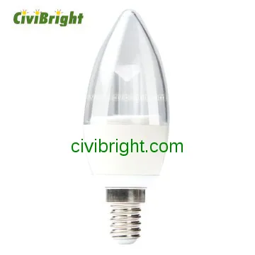 LED candle lampC37 E14 ceramic tailed candle bulbs for chanderlie