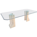 Hausmöbel Esstisch mit Glas Tischplatte