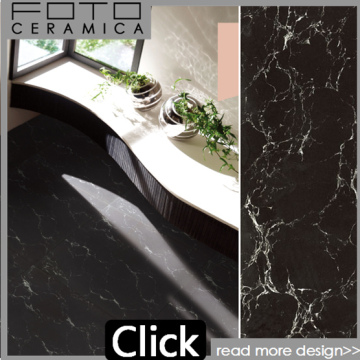 Gold Black Polished Micro Crystal Porcelain Flooring Tile (QYP8006)