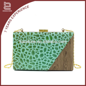 Fine in workmanship the top quality green PU satchel purses for sale