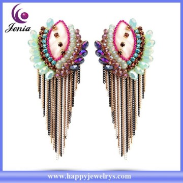 new exclusive eye shaped multi color crystal gold plated women earring costume jewelry ( YWE2015099)