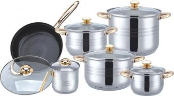 Gold plated 12pcs cookware set