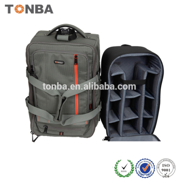 Multifunctional and Vintage Wheeled Shoulder Backpack for Camera with Additional Lens