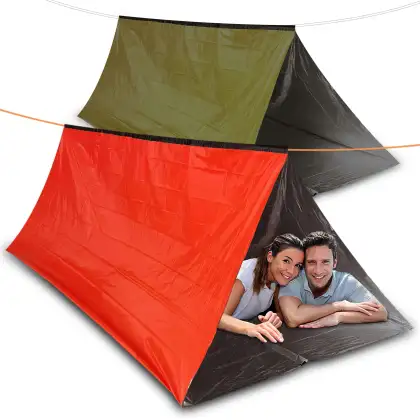 Emergency Survival Tent Shelter- 2 Person Mylar Emergency Tube Tent Survival Kit