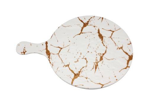 Bac à pizza en mélamine de design en marbre