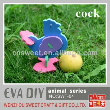 Hot selling 3D DIY EVA Animal Toy cock