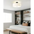 Semi Flush Mount Ceiling Lamp Drum Pleated Shade