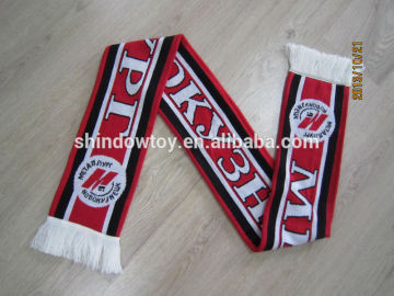 Football Fan Scarf,Football Scarf,Knitted Scarf with jacquard weave