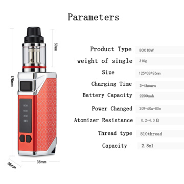 vaporizador recarregável mod box de vapor