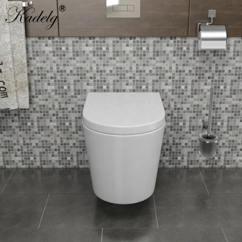 CE Standard Wall Hung Ceramic Toilet Set Round Bathroom Toilet Sanitary Ware

**Title:** Wall-Hung Ceramic Toilet with CE Standard
