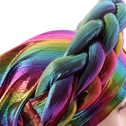 Adjustable Braided Muslim Headscarf Hat for Women - Baotou Hat with Crossed Forehead