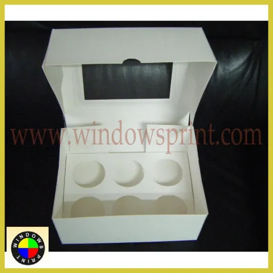 Six cupcake box with insert/ 6 cupcake box