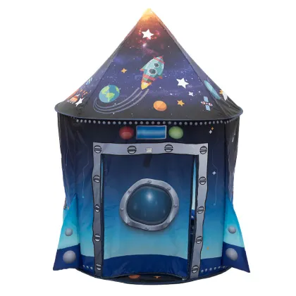 Large Foldable Princess Castle Tent with LED Lights for Kids Play