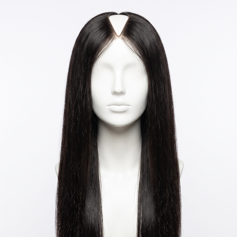 V Part Wig Human Hair Straight