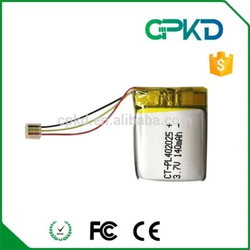 3.7V 140mAh lipo battery 402025 Prismatic size