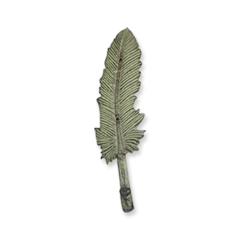 Antique green cast iron one leaf  hook