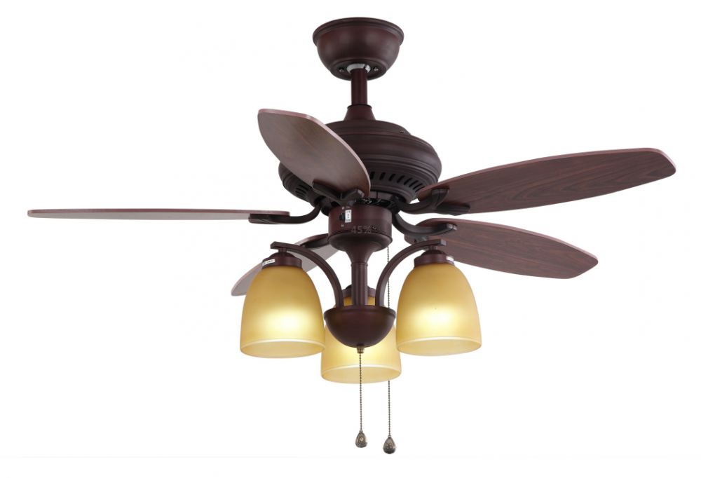 Ventilateur de plafond décoratif marron avec lumière