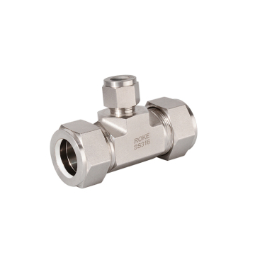 SS316 Ανοξείδωτο χάλυβα Διπλό Ferrule μείωσε τη συμπίεση Tee Compression