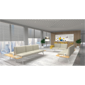 Modern Luxury Soundproof Fabric Sofa Bed Set with Metal Base for Home Office or Public Areas
